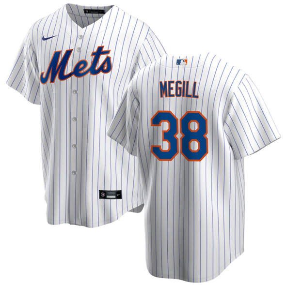 Men's New York Mets #38 Tylor Megill White Cool Base Stitched Baseball Jersey