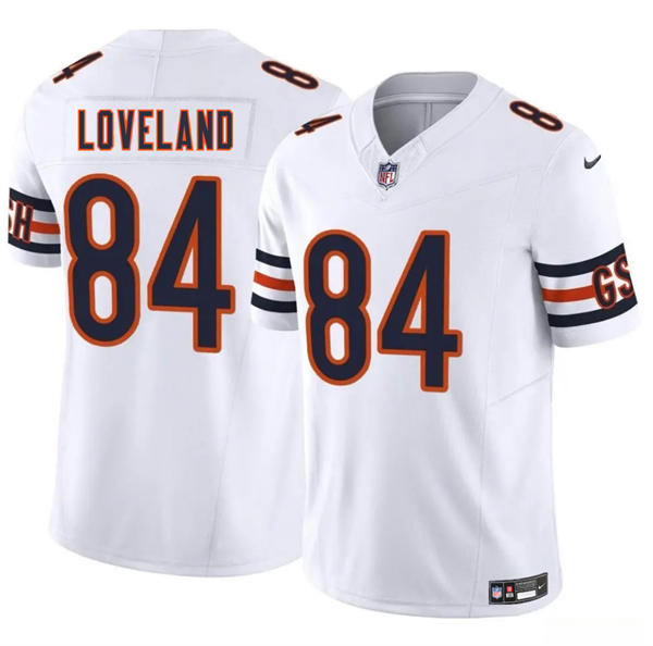 Men's Chicago Bears #84 Colston Loveland White 2025 Draft F.U.S.E. Vapor Untouchable Limited Football Stitched Jersey