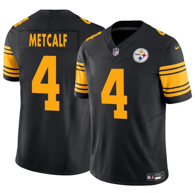 Men's Pittsburgh Steelers #4 DK Metcalf Black 2025 F.U.S.E. Color Rush Vapor Untouchable Limited Football Stitched Jersey