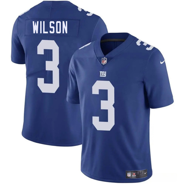 Men's New York Giants #3 Russell Wilson Blue 2025 Vapor Untouchable Limited Football Stitched Jersey