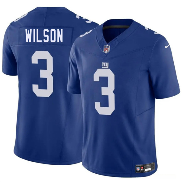 Men's New York Giants #3 Russell Wilson Blue 2025 F.U.S.E. Vapor Untouchable Limited Football Stitched Jersey