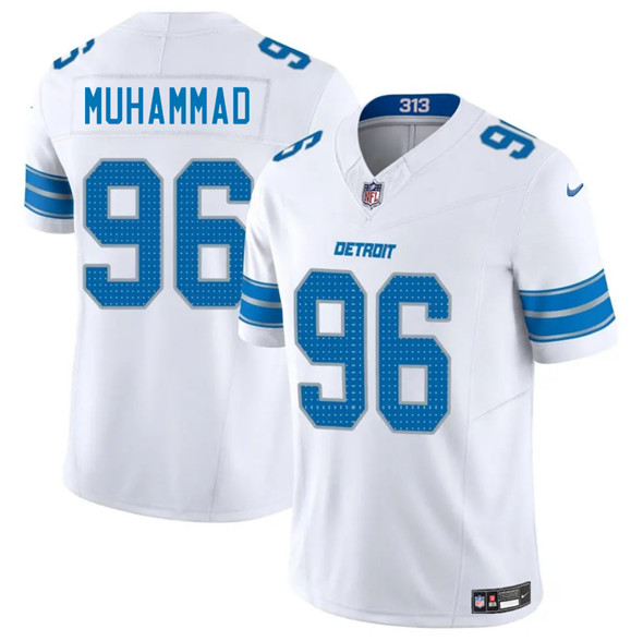 Men's Detroit Lions #96 Al-Quadin Muhammad White 2025 F.U.S.E. Vapor Limited Football Stitched Jersey