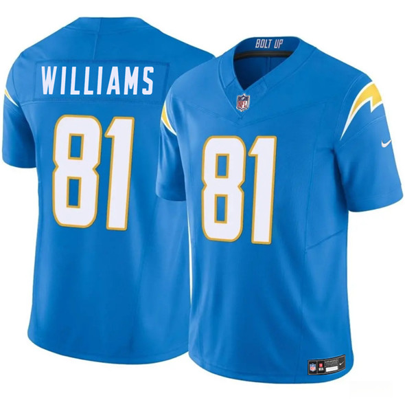 Men's Los Angeles Chargers #81 Mike Williams Blue 2025 F.U.S.E. Vapor Limited Football Stitched Jersey