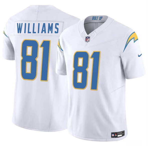 Men's Los Angeles Chargers #81 Mike Williams White 2025 F.U.S.E. Vapor Limited Football Stitched Jersey