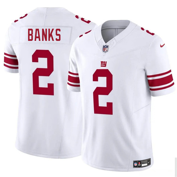 Men's New York Giants #2 Deonte Banks White 2025 F.U.S.E. Vapor Untouchable Limited Football Stitched Jersey