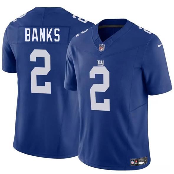 Men's New York Giants #2 Deonte Banks Blue 2025 F.U.S.E. Vapor Untouchable Limited Football Stitched Jersey