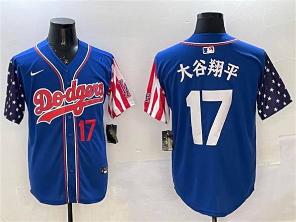 Men's Los Angeles Dodgers #17 大谷翔平 Royal Limited Stitched Baseball Jersey