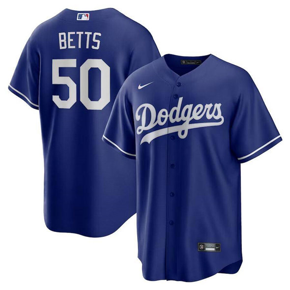 Men's Los Angeles Dodgers #50 Mookie Betts Royal Limited Stitched Baseball Jersey