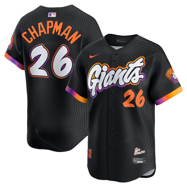 Men's San Francisco Giants #26 Matt Chapman Anthracite 2025 City Connect Limited Stitched Baseball Jersey