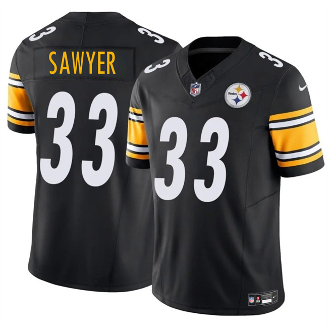 Men's Pittsburgh Steelers #33 Jack Sawyer Black 2025 Draft F.U.S.E. Vapor Limited Football Stitched Jersey