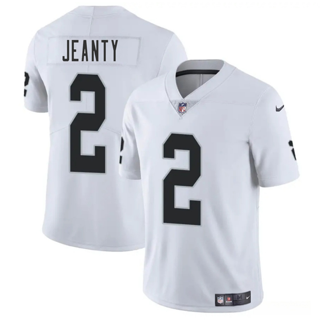 Men's Las Vegas Raiders #2 Ashton Jeanty White 2025 Draft Vapor Untouchable Limited Football Stitched Jersey