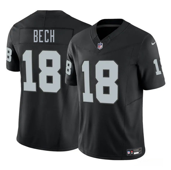 Men's Las Vegas Raiders #18 Jack Bech Black 2025 Draft F.U.S.E. Vapor Untouchable Football Stitched Jersey