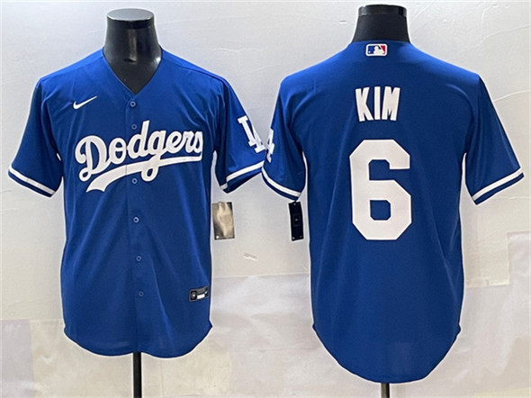 Men's Los Angeles Dodgers #6 Hyeseong Kim Royal Cool Base Stitched Baseball Jersey