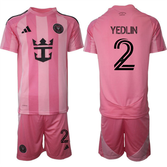 Men's Inter Miami CF #2 DeAndre Yedlin 25-26 Pink Home Soccer Jersey Suit