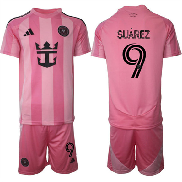 Men's Inter Miami CF #9 Luis Suárez 25-26 Pink Home Soccer Jersey Suit