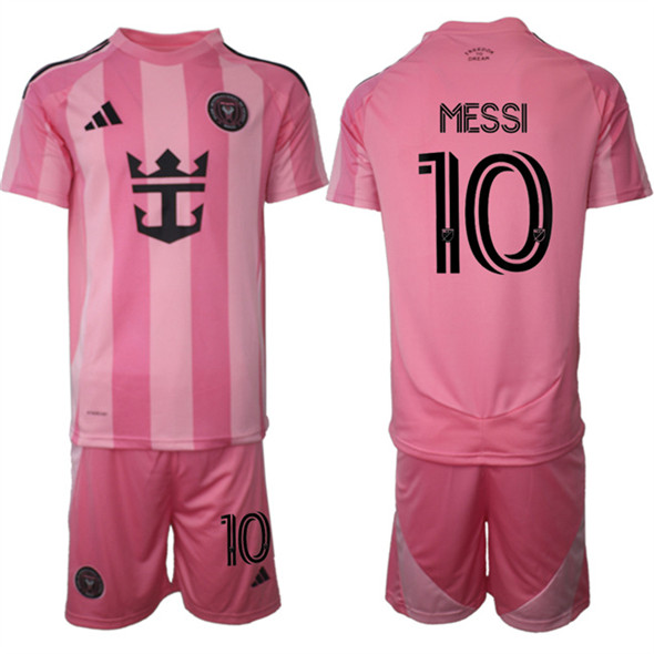 Men's Inter Miami CF #10 Lionel Messi 25-26 Pink Home Soccer Jersey Suit