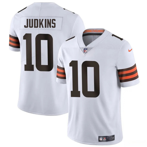 Men's Cleveland Browns #10 Quinshon Judkins White 2025 Vapor Limited Football Stitched Jersey