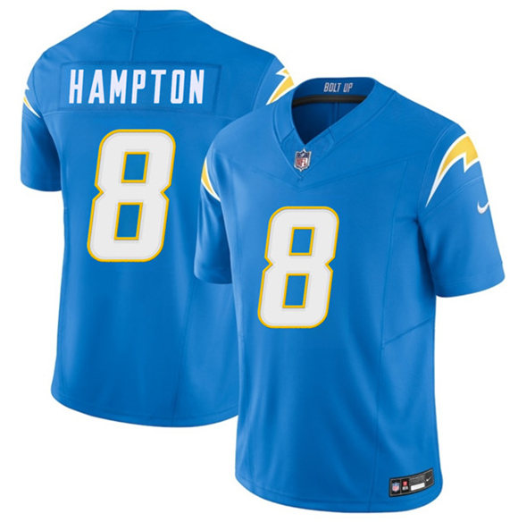 Men's Los Angeles Chargers #8 Omarion Hampton Blue 2025 F.U.S.E. Vapor Limited Football Stitched Jersey