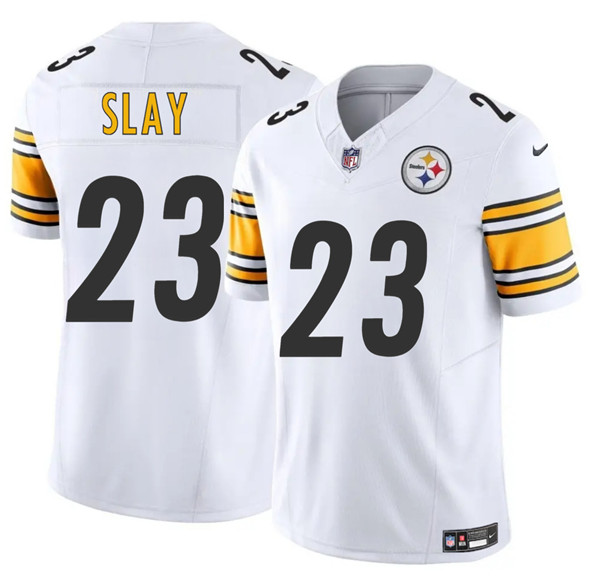 Men's Pittsburgh Steelers #23 Darius Slay White 2025 F.U.S.E. Vapor Limited Football Stitched Jersey
