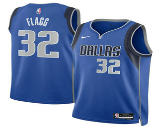 Men's Dallas Mavericks #32 Cooper Flagg Blue Sponsor Swingman Stitched Jersey