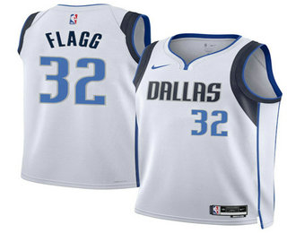 Men's Dallas Mavericks #32 Cooper Flagg White Sponsor Swingman Jersey