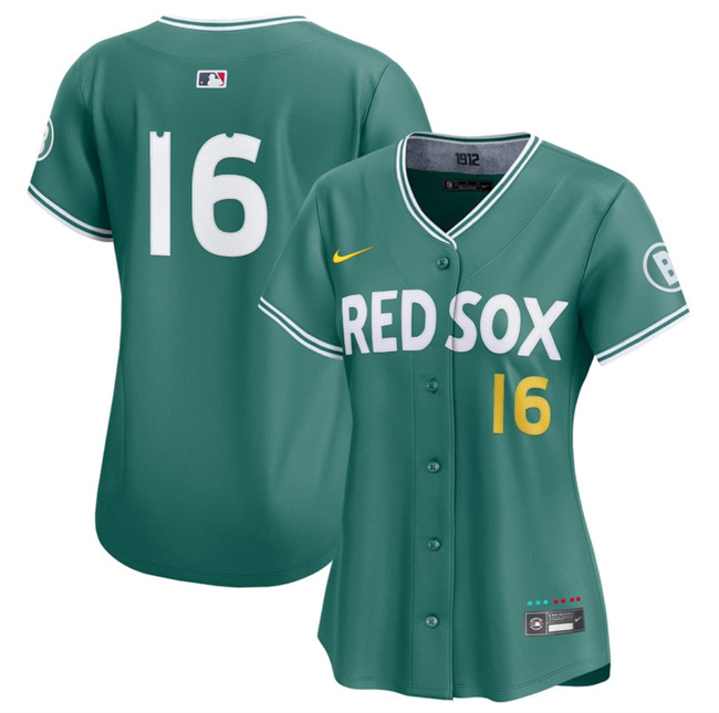 Women's Boston Red Sox #16 Jarren Duran Green 2025 City Connect Limited Stitched Baseball Jersey(Run Small)