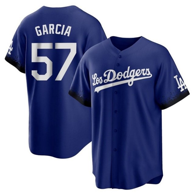Men's Los Angeles Dodgers #57 Luis Garcia Royal City Connect Cool Base With Patch Stitched Baseball Jersey