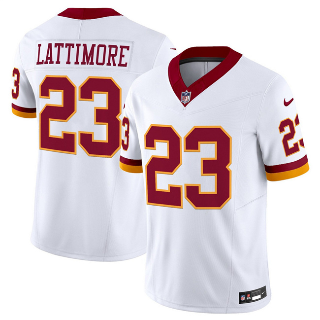 Men's Washington Commanders #23 Marshon Lattimore White 2025 F.U.S.E. Throwback Vapor Limited Football Stitched Jersey