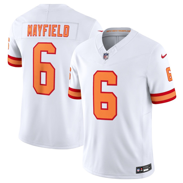 Men's Tampa Bay Buccaneers #6 Baker Mayfield White 2025 F.U.S.E. Vapor Limited Football Stitched Jersey