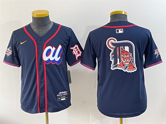 Women's American League Detroit Tigers Team Big Logo Navy 2025 All-Star Edition Limited Stitched Baseball Jersey(Run Small)