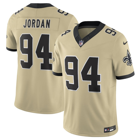Men's New Orleans Saints #94 Cameron Jordan Gold 2025 F.U.S.E. Alternate Vapor Limited Football Stitched Jersey