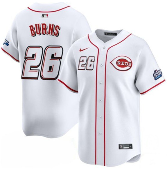 Men's Cincinnati Reds #26 Chase Burns White 2025 Speedway Classic Home Limited Stitched Baseball Jersey