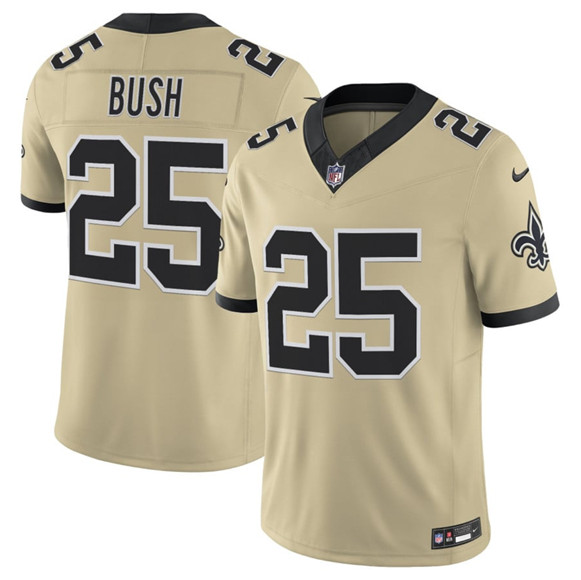 Men's New Orleans Saints #25 Reggie Bush Gold 2025 F.U.S.E. Alternate Vapor Limited Football Stitched Jersey