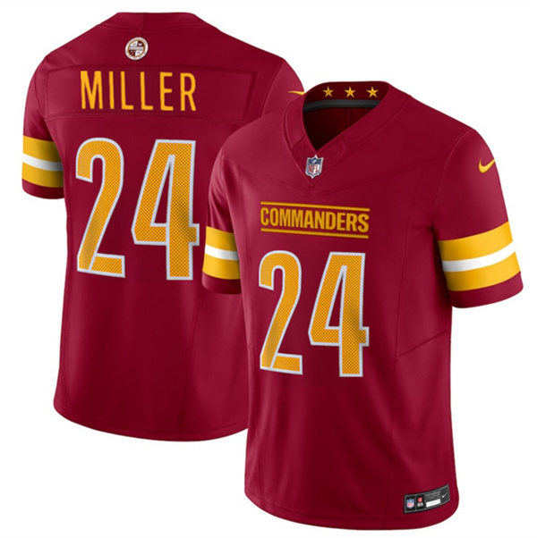 Men's Washington Commanders #24 Von Miller Burgundy 2025 F.U.S.E. Vapor Limited Football Stitched Jersey