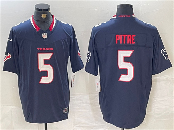 Men's Houston Texans #5 Jalen Pitre Navy F.U.S.E. Vapor Limited Football Stitched Jersey
