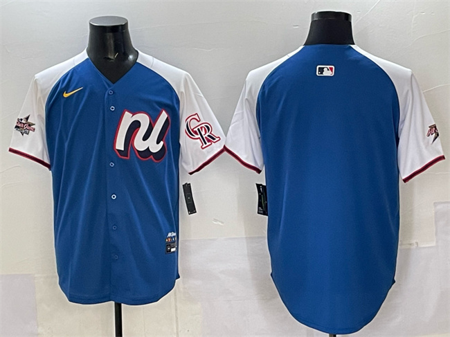 Men's National League Colorado Rockies Blank Blue 2025 All-Star Edition Limited Stitched Baseball