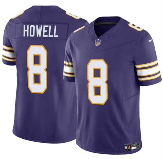 Men's Minnesota Vikings #8 Sam Howell Purple 2023 F.U.S.E. Throwback Vapor Untouchable Limited Football Stitched Jersey