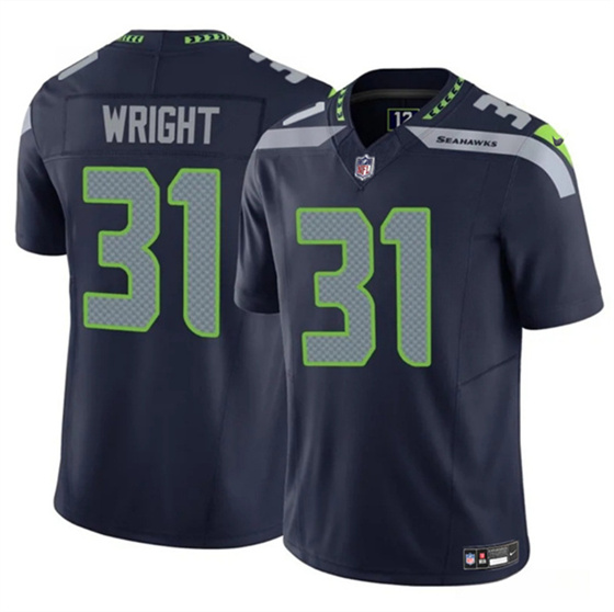 Men's Seattle Seahawks #31 Jacardia Wright Navy 2025 F.U.S.E. Vapor Untouchable Limited Football Stitched Jersey