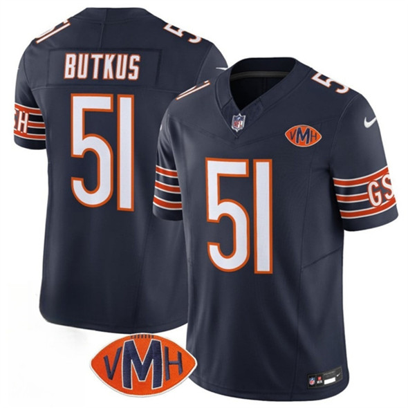 Men's Chicago Bears #51 Dick Butkus Navy 2025 F.U.S.E. With VMH Patch Vapor Untouchable Limited Football Stitched Jersey