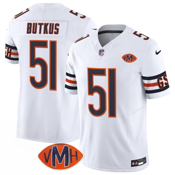 Men's Chicago Bears #51 Dick Butkus White 2025 F.U.S.E. With VMH Patch Vapor Untouchable Limited Football Stitched Jersey