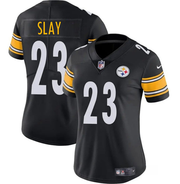 Women's Pittsburgh Steelers #23 Darius Slay Black 2025 Vapor Untouchable Limited Football Stitched Jersey(Run Small)