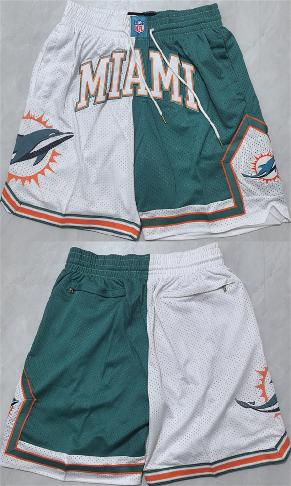 Men's Maimi Dolphins Aqua White Shorts (Run Small)