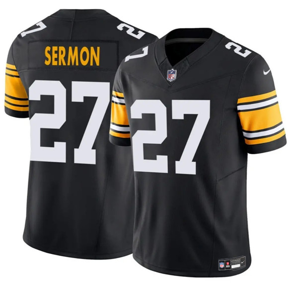 Men's Pittsburgh Steelers #27 Trey Sermon Black 2025 F.U.S.E. Alternate Vapor Untouchable Limited Football Stitched Jersey