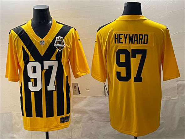 Men's Pittsburgh Steelers #97 Cameron Heyward Gold 1933 Throwback Alternate Football Stitched Game Jersey