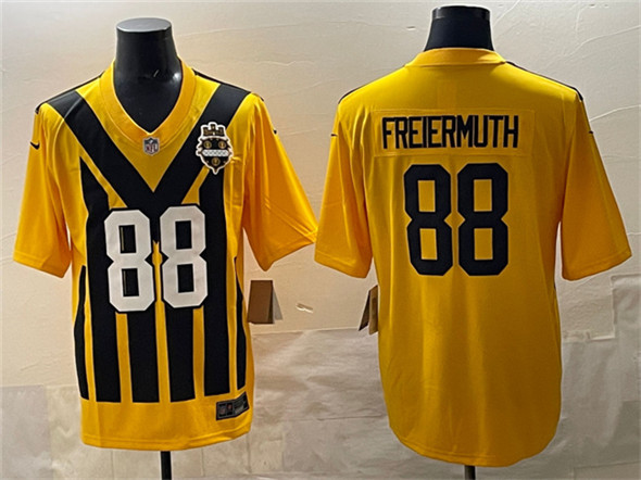 Men's Pittsburgh Steelers #88 Pat Freiermuth Gold 1933 Throwback Alternate Football Stitched Game Jersey