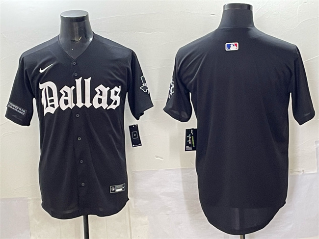 Men's Dallas Cowboys Blank Black 'Gothic Lone Star Edition' Limited Stitched Baseball Jersey