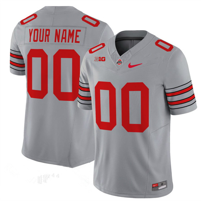 Men's Ohio State Buckeyes Active Player Custom Grey  F.U.S.E. Vapor Limited Stitched Football Jersey
