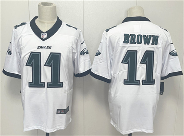 Men's Philadelphia Eagles #11 A.J. Brown White 2024 New Vapor Untouchable Limited Football Stitched Jersey