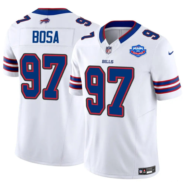 Men's Buffalo Bills #97 Joey Bosa White 2025 F.U.S.E. With Farewell Patch Vapor Untouchable Limited Football Stitched Jersey