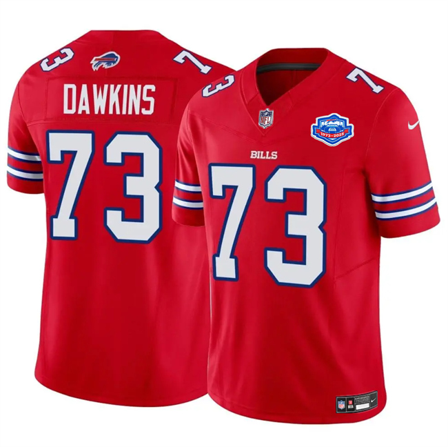 Men's Buffalo Bills #73 Dion Dawkins Red 2025 F.U.S.E. With Farewell Patch Vapor Untouchable Limited Football Stitched Jersey